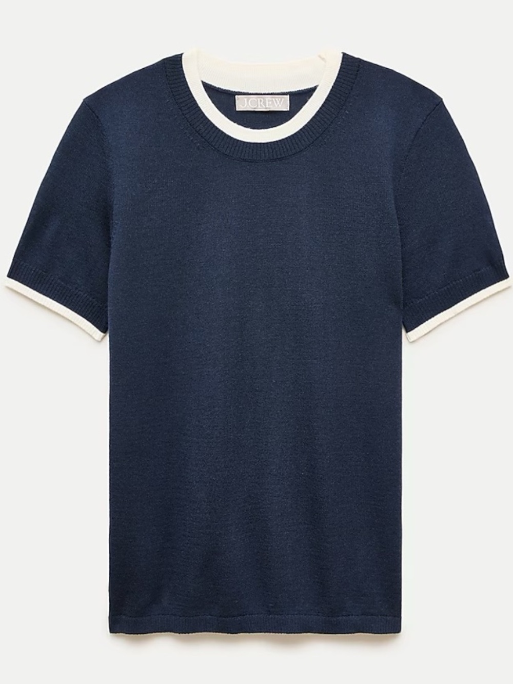 J. Crew Sweater-tee in contrast-trim merino wool NWT